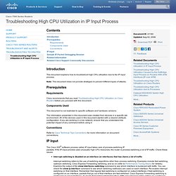 Troubleshooting High CPU Utilization in IP Input Process