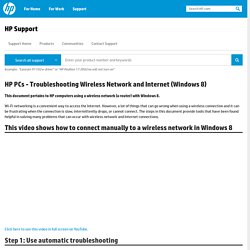 HP PCs - Troubleshooting Wireless Network and Internet (Windows 8)