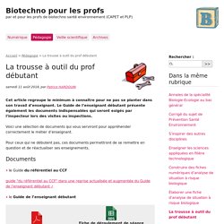 La trousse à outil du prof débutant - Biotechno pour les profs