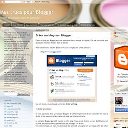 Créer un blog sur Blogger