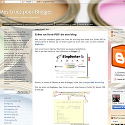 Créer un livre PDF de son blog