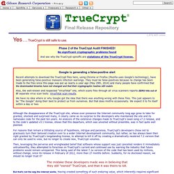  TrueCrypt, the final release, archive  