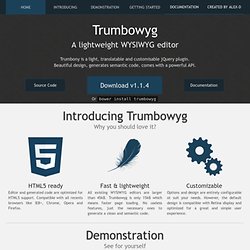 Trumbowyg : a lightweight WYSIWYG editor