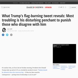 What Trump's flag-burning tweet reveals