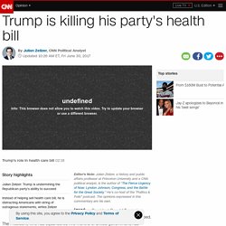 Trump is killing his party's health bill
