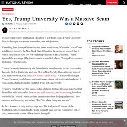 Trump University: Yes, It Was a Massive Scam