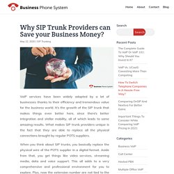 Why SIP Trunk Providers can Save your Business Money?