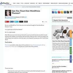 Can You Trust Free WordPress Themes?