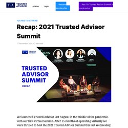 Recap: 2021 Trusted Advisor Summit - Trusted Advisor