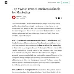 MICA the Most Trusted Business Schools for Marketing