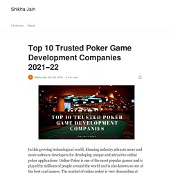 Top 10 Trusted Poker Game Development Companies 2020–21