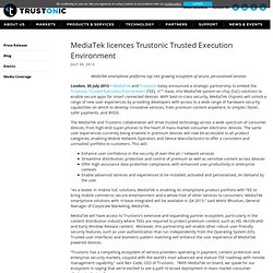 MediaTek licences Trustonic Trusted Execution Environment
