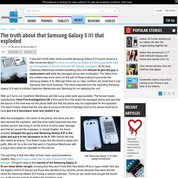 The truth about that Samsung Galaxy S III that exploded