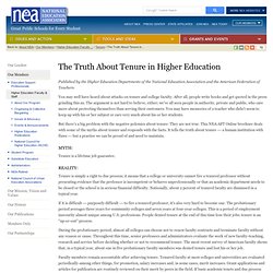 The Truth About Tenure in Higher Education