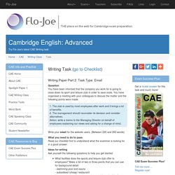 Try Flo-Joe's latest weekly CAE Writing task