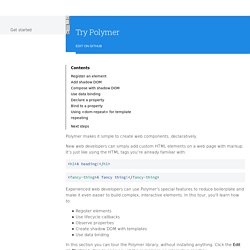 Quick tour of Polymer - Polymer Project