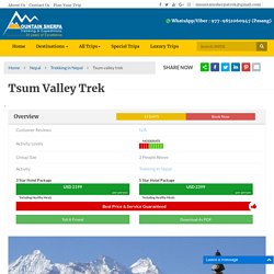 Tsum Valley trekking, Tsum Valley Trek, Trek to Tsum Valley
