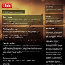 tubular, a YouTube Background Player jQuery Plugin