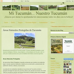 Mi Tucumán...Nuestro Tucumán: Áreas Naturales Protegidas de Tucumán