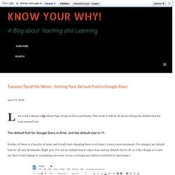 Tuesday Tip of the Week - Setting Your Default Font in Google Docs