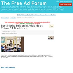 Best Maths Tuition in Adelaide at Tutors SA