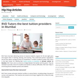 RVD Tutors the best tuition providers in Mumbai – Hip Hop Articles