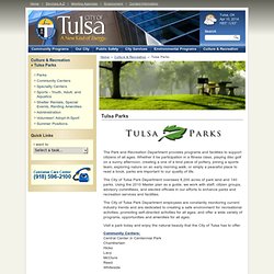 Tulsa Parks - The City of Tulsa Online