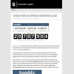 Tumblr vient de dépasser Wordpress.com