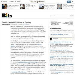Tumblr Lands $85 Million in Funding