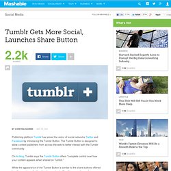 Tumblr Gets More Social, Launches Share Button