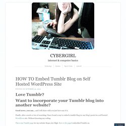 HOW TO Embed Tumblr Blog on Self Hosted WordPress Site