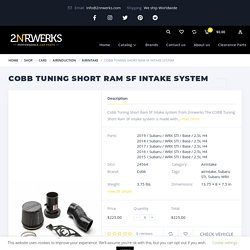 COBB Tuning Short Ram SF Intake system