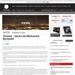 Tunisie : décès de Mohamed Bouazizi