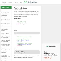 Tuples in Python