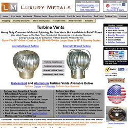 Turbine Vents for Commercial Venting & Residential Venting by Luxury Metals