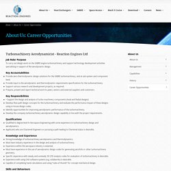 Reaction Engines Ltd - About Us: Careers: Turbomachinery Aerodynamicist