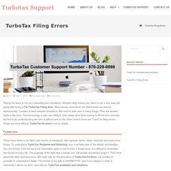 TurboTax Filing Errors – Turbotax Support