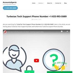 Turbotax Tech Support Phone Number +1-833-993-O689