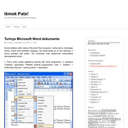 Turinys Microsoft Word dokumente