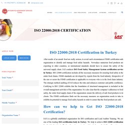 ISO 22000 Certification Provider in Turkey