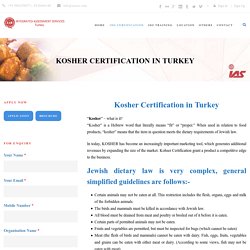 IAS Turkey Kohser Certification in Turkey
