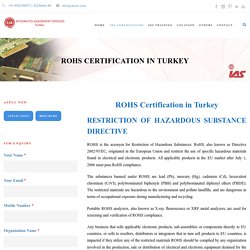 ROHS Certification Services in Turkey