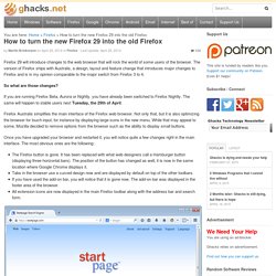 How to turn the new Firefox 29 into the old Firefox