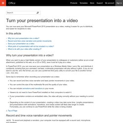 Turn your presentation into a video