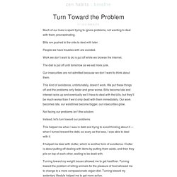 Turn Toward the Problem