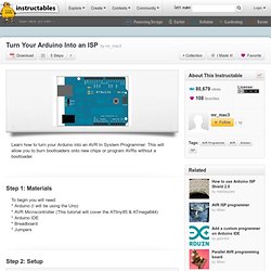 Turn Your Arduino Into an ISP