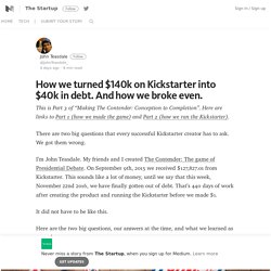 How we turned $140k on Kickstarter into $40k in debt. And how we broke even.