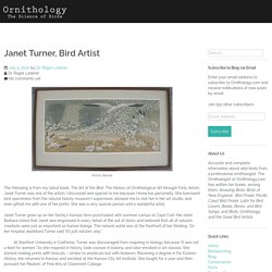Janet Turner, Bird Artist – Ornithology