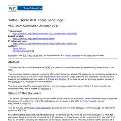 Turtle - Terse RDF Triple Language