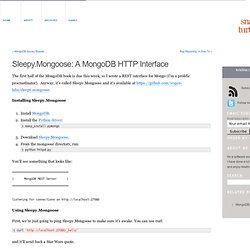 Sleepy.Mongoose: A MongoDB HTTP Interface